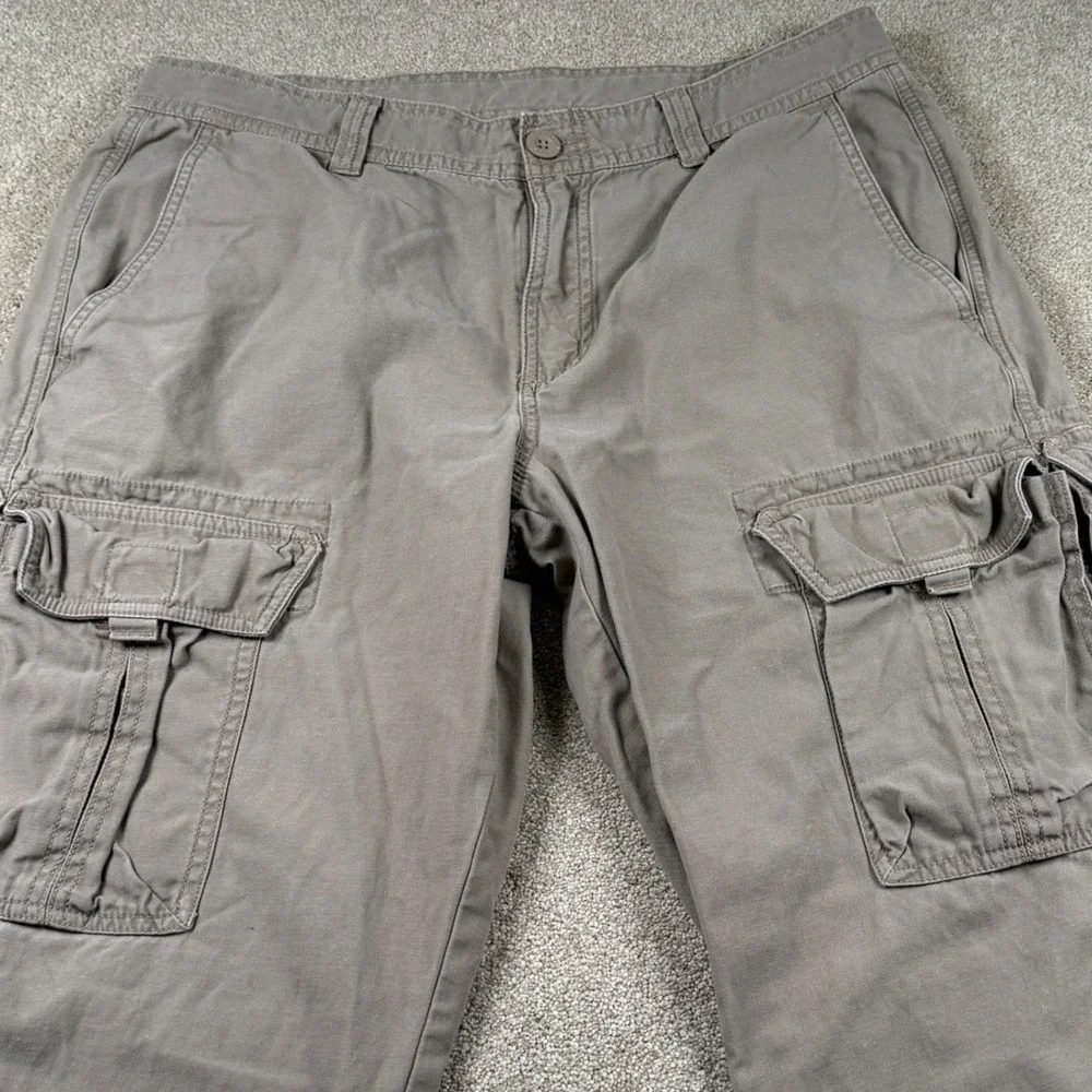 The North Face Mens 34‎ Cargo Pants Gray Cotton Twill Straight Leg RN61661
